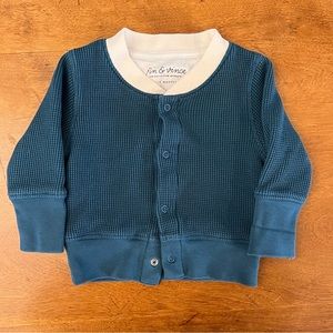 Fin & Vince Waffle Cardigan, 6-12 months